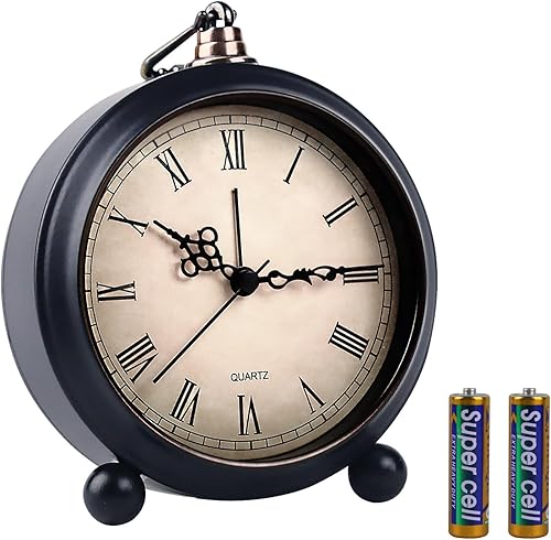 Miniatura 11 de pxy - Reloj despertador retro para personas con sueño profundo con esfera 3D, funciona con baterías (baterías incluidas), 10 cm, reloj de alarma