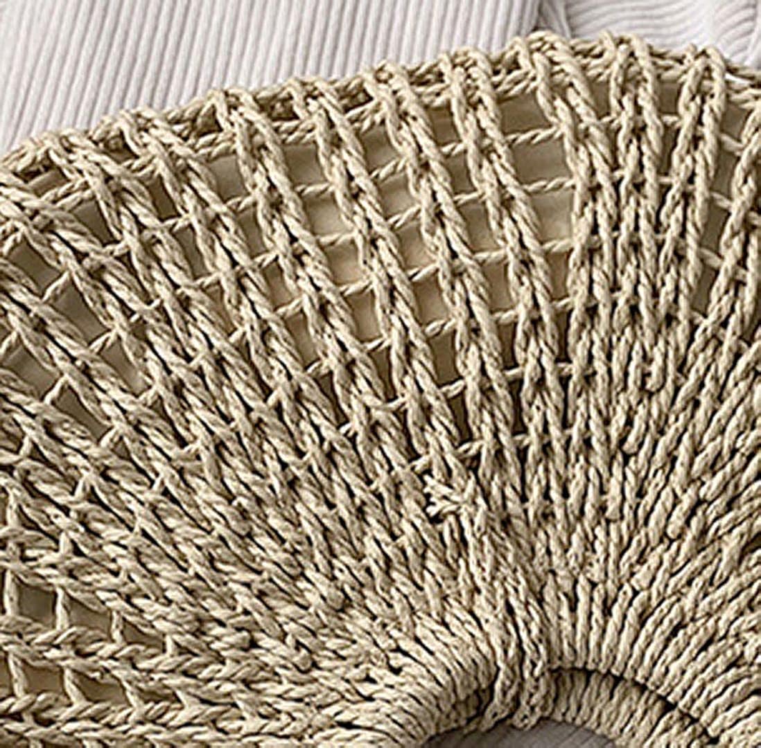 Miniatura 3 de QZUnique Bolsa de paja tejida a mano para mujer para verano playa bolso de mano retro de ratán bolsa de viaje con asa superior redonda de madera