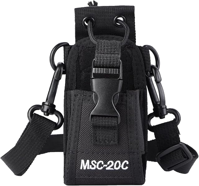 Kyrio Multi-Function Radio Pouch Case Walkie Talkie Holster Case for GPS Two Way Radio Transceiver Walkie Talkie Radio Case with Adjustable Strap (20C*1, Black)