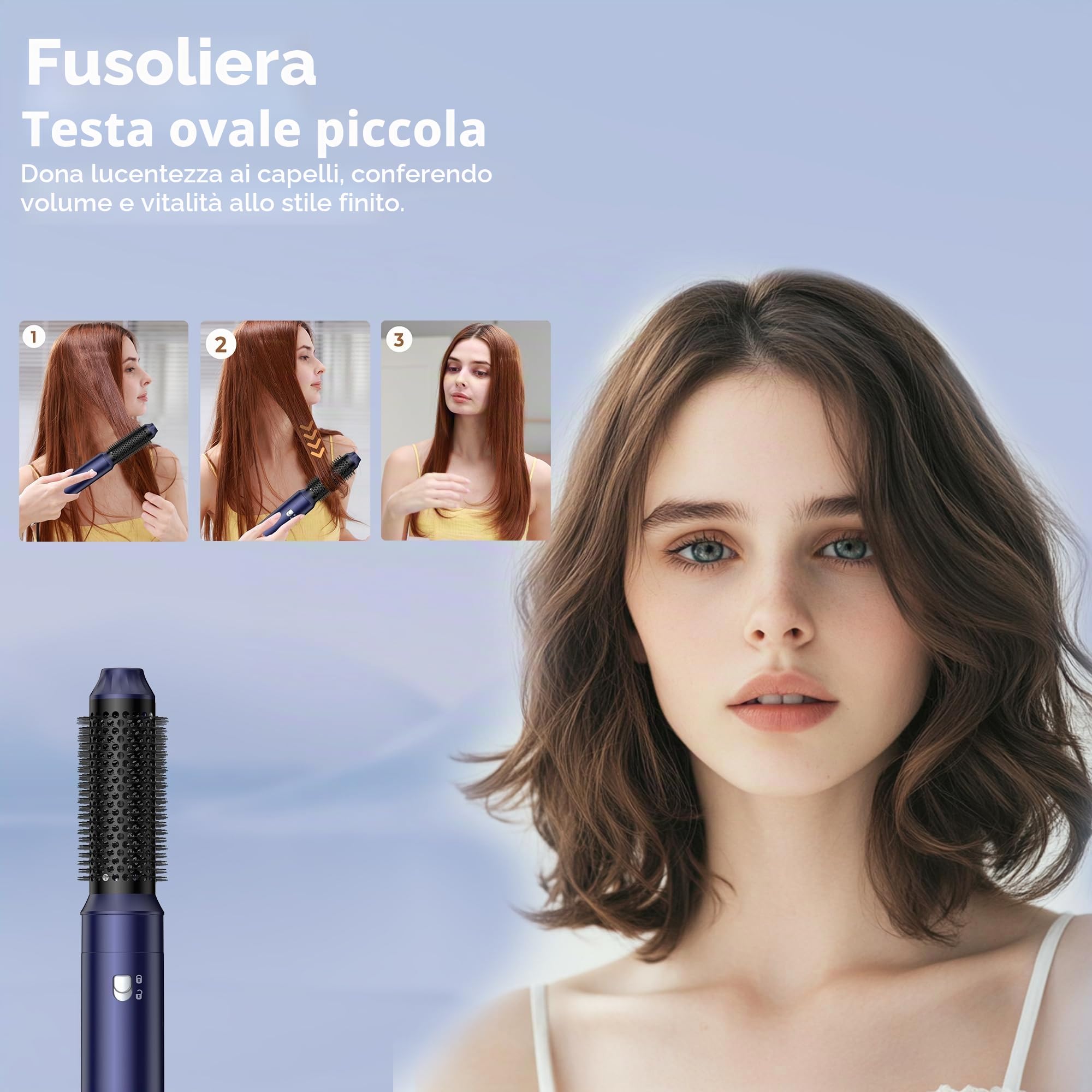 MogaWave Pro air styler 6 in 1 Hair Styler & Spazzola Asciugacapelli, phon arricciacapelli ad aria, asciugacapelli spazzola, spazzola aria calda, spazzola phon per capelli, senza danni da calore