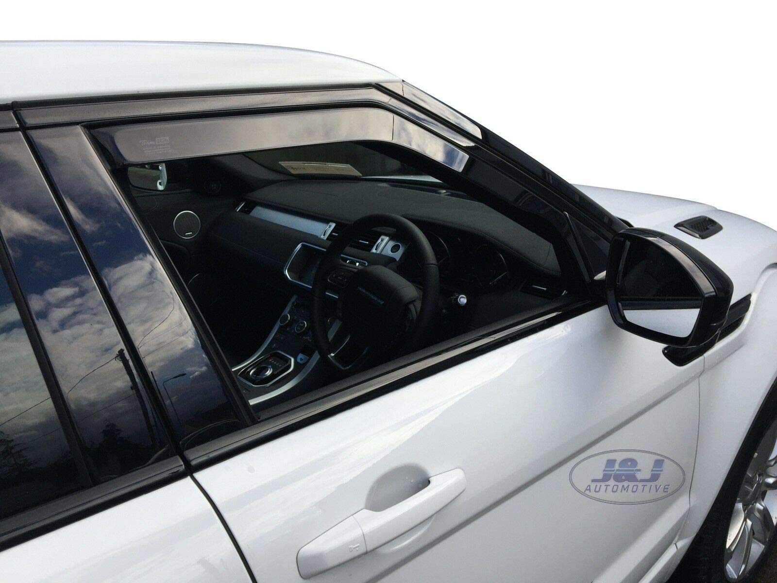J&J AUTOMOTIVE Deflettori d'Aria per Land Rover Range Evoque 2011-2018, Set da 4 Pezzi, Nero Fumé Oscurato Heko