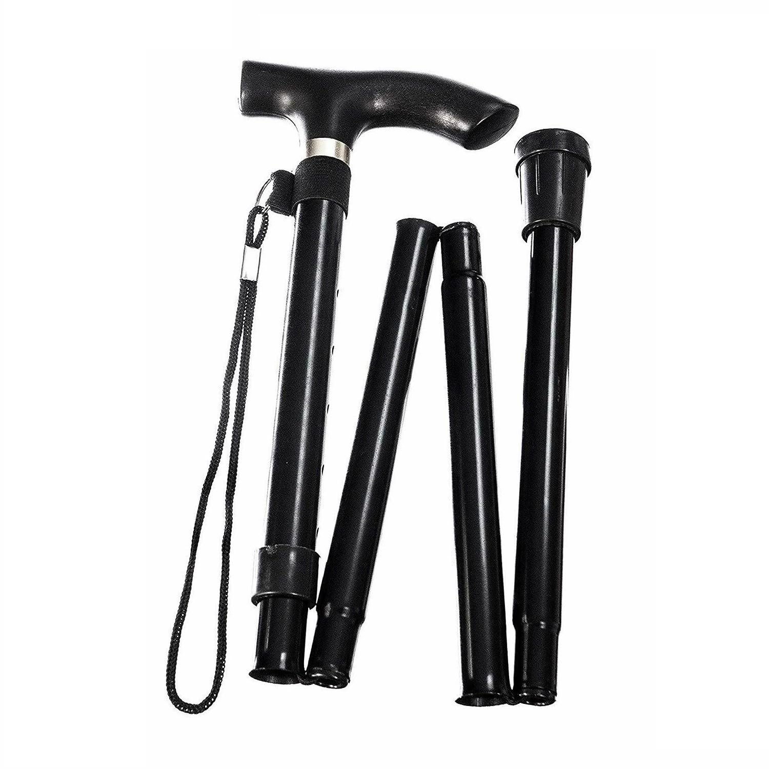Walking Stick Easy Folding Adjustable Aluminium Cane for Men Women Lightweight Collapsible Sticks Extandable Height