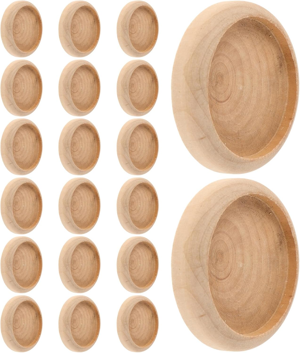 20pcs Round Wooden Pin Cushion Base for Sewing Kits, Unfinished