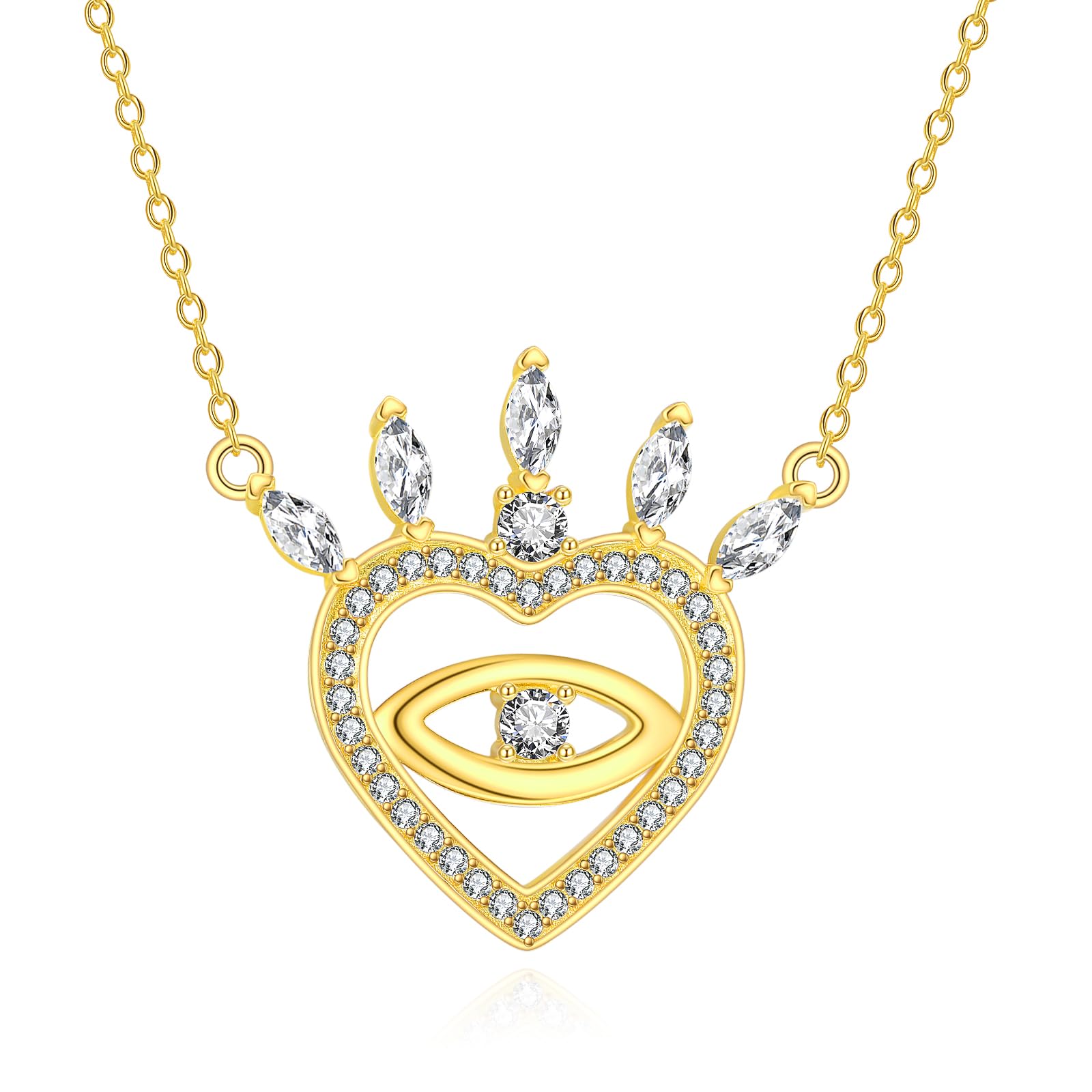 Collier mauvais œil argent anti-ternissement cœur protecteur - 7