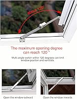 Vista 3 de Bisagras para ventana abatible, estancias, tapón, soporte, cerradura - base fija plana, estilo plateado rociado, modelo 04, 6 ranuras fijas, 2 pares