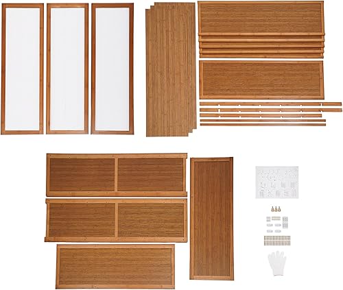 Miniatura 8 de 8 Tiers Bamboo Shoe Cabinet Shoe Storage Cabinet with Doors and Removable Tiers, Freestanding Shoe Rack Organizer for Hallway Living Room Balcony,