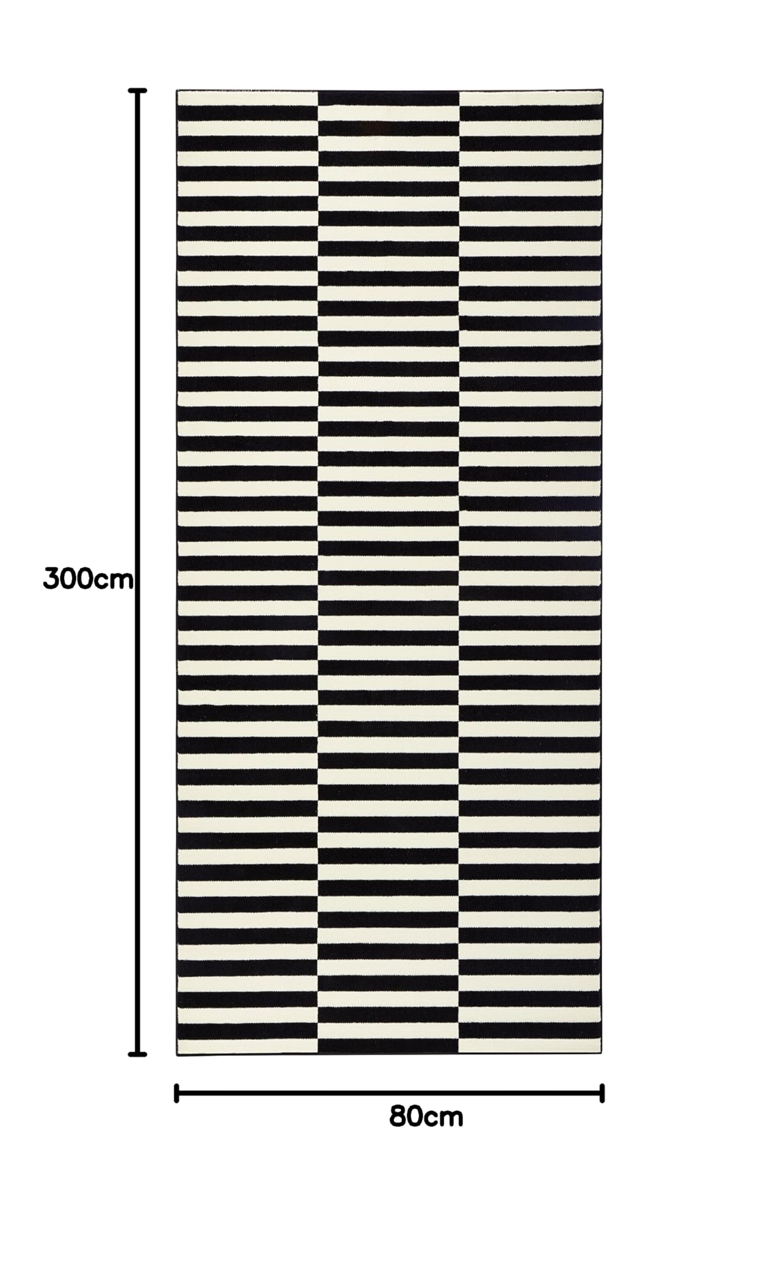 Hanse Home Panneau de tapis - Tapis de salon à poils courts - Motif graphique - Aspect moderne - Pour salle à manger, salon, chambre d'enfant, couloir, chambre à coucher, cuisine - Noir crème - 80 x 300 cm