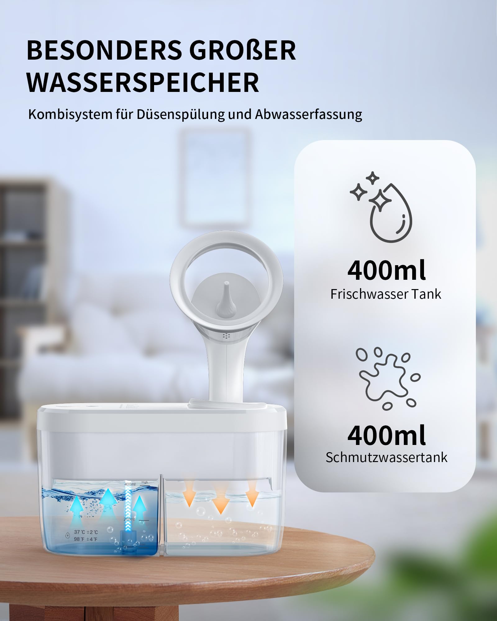 KAUGIC Elektrische Ohrenschmalz Entferner Ohrenreiniger Ohrreiniger für Erwachsene, Wiederaufladbarer Ear Cleaner Ohr Reinigung Ohrendusche Ohrreinigungsset mit 4 Reinigungsmodus - Weiß