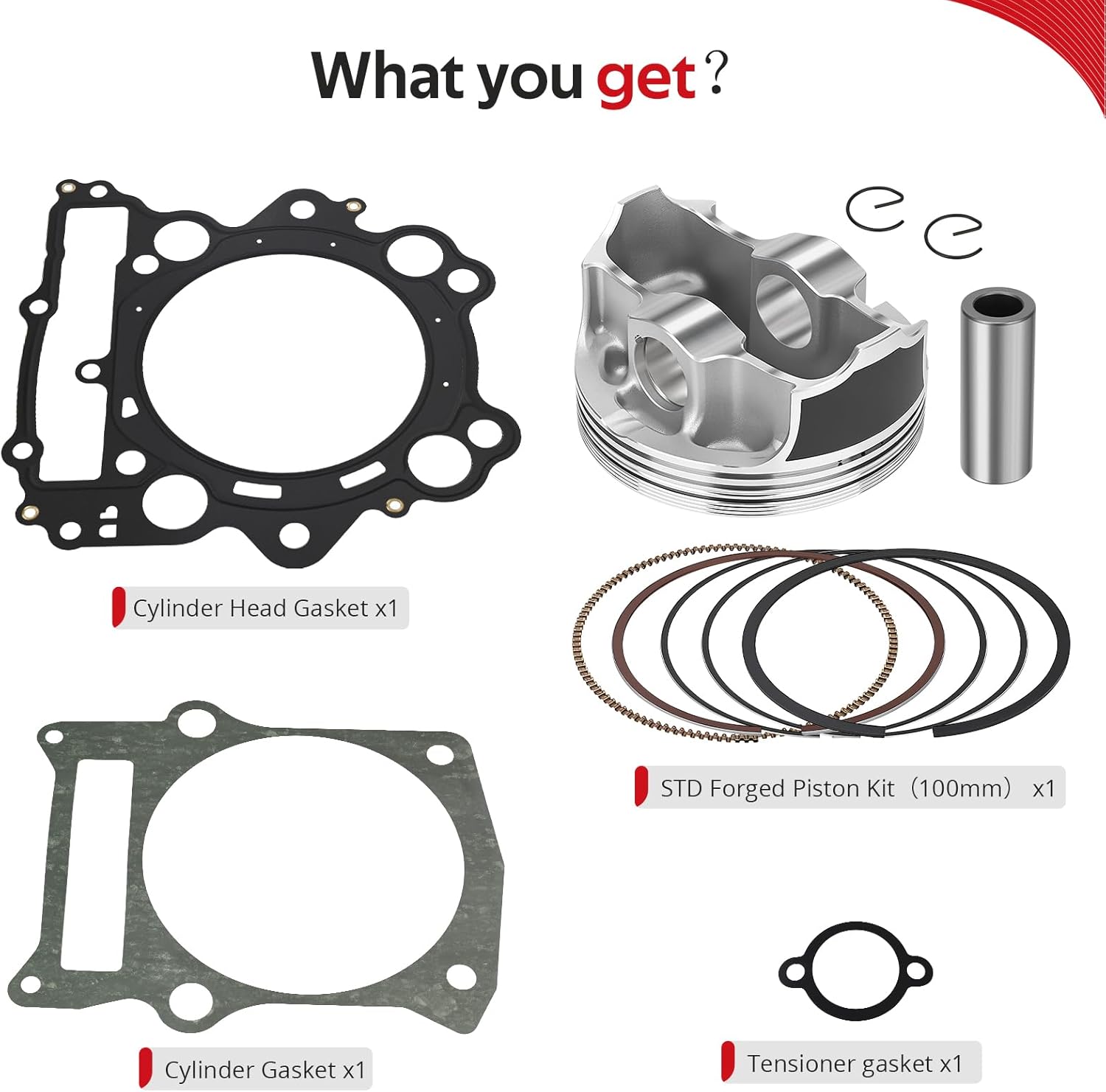 JAVIK Top End Rubuild Kit 100mm STD Forged Piston For Yamaha Grizzly Rhino Raptor 660 YFM660F/R YXR660 2001-2008