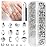 qiipii 2052 Crystal White Nail Art Rhinestones Silver Clear Nail Charms 72 Multi Shapes Flatback Stones Big Gems +1980 Round Beads K9 Glass Diamonds Crystals Jewels for Nails Face Eyes Makeup Crafts