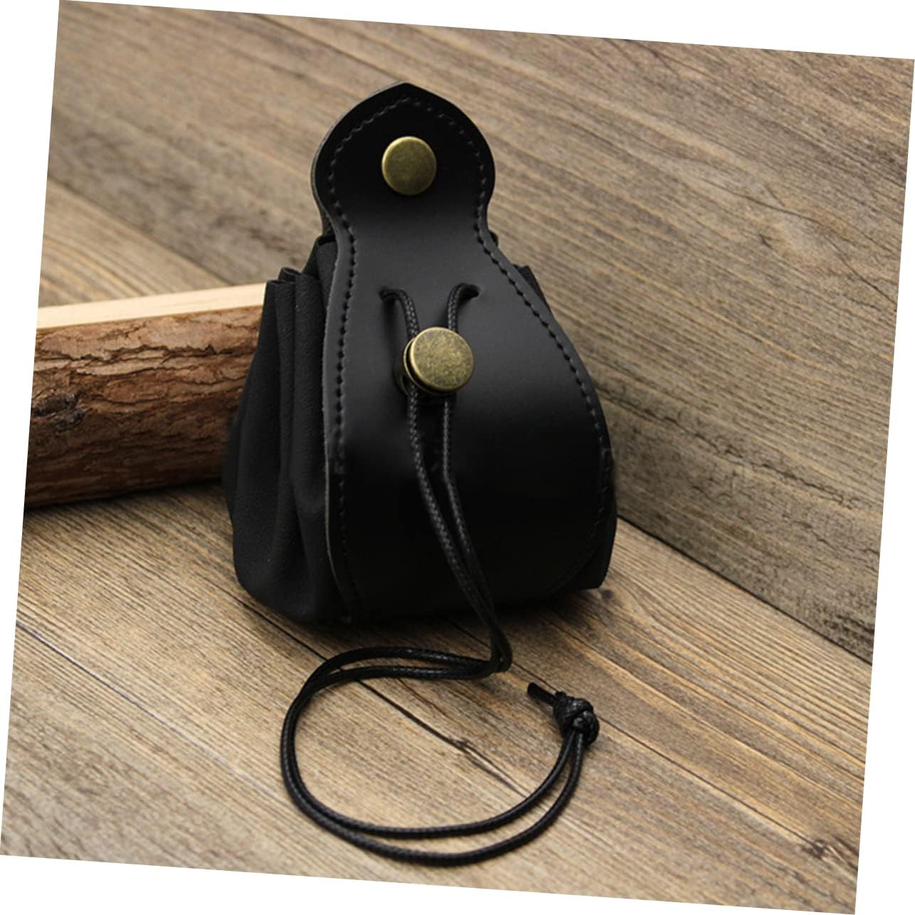 Kisangel 5pcs Portable Drawstring Dice Bag Compact Organizer for Game Dice Jewelry Items Scratch-resistant Leather Pouch