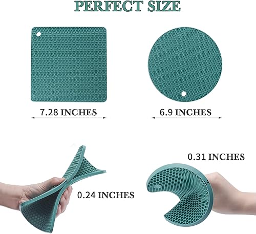 Vista 259 de Alfombrillas salvamanteles de silicona, soportes de silicona para ollas y sartenes calientes, tapetes resistentes al calor para mesas, encimeras