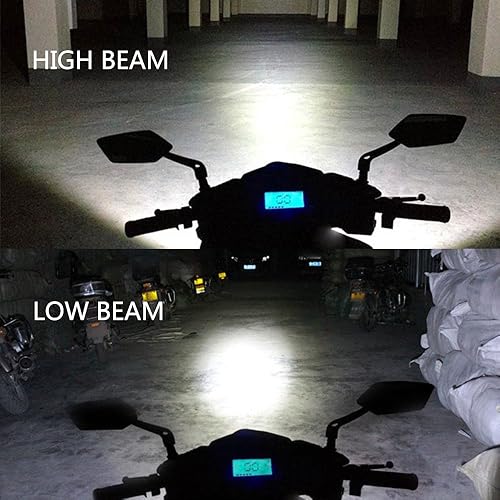 Miniatura 7 de YM E-Bright P15D - Lámpara de luces para motocicleta, 3 bombillas LED COB de 18 W, haz alto y bajo, color blanco, paquete de 2
