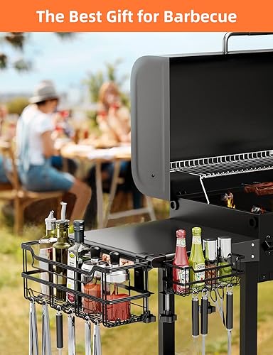 Miniatura 2 de Organizador de parrilla para accesorios de parrilla Blackstone de 28"/36", paquete de 2 unidades, accesorios de parrilla de parte superior plana,
