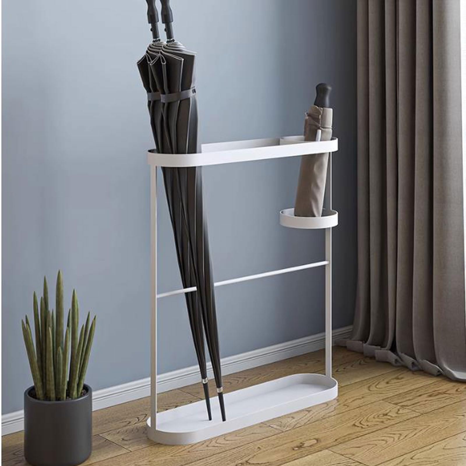 Schirmständer Freistehender Schirmständer, Schirmhalter, Schirmständer aus Metall, Dekoration for den Innen- und Außenbereich, for lange und gefaltete Schirme Regenschirmhalter(Schwarz)