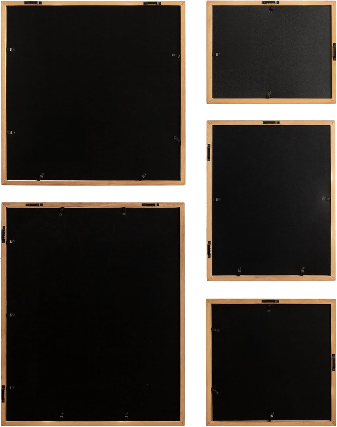 Kate and Laurel Gallery Contemporary Rectangle Picture Frame Set of 5, Varying Sizes, Rustic Brown, Modern Five-Piece Photo Frames for Gallery Wall Set in Living Room Wall Decor