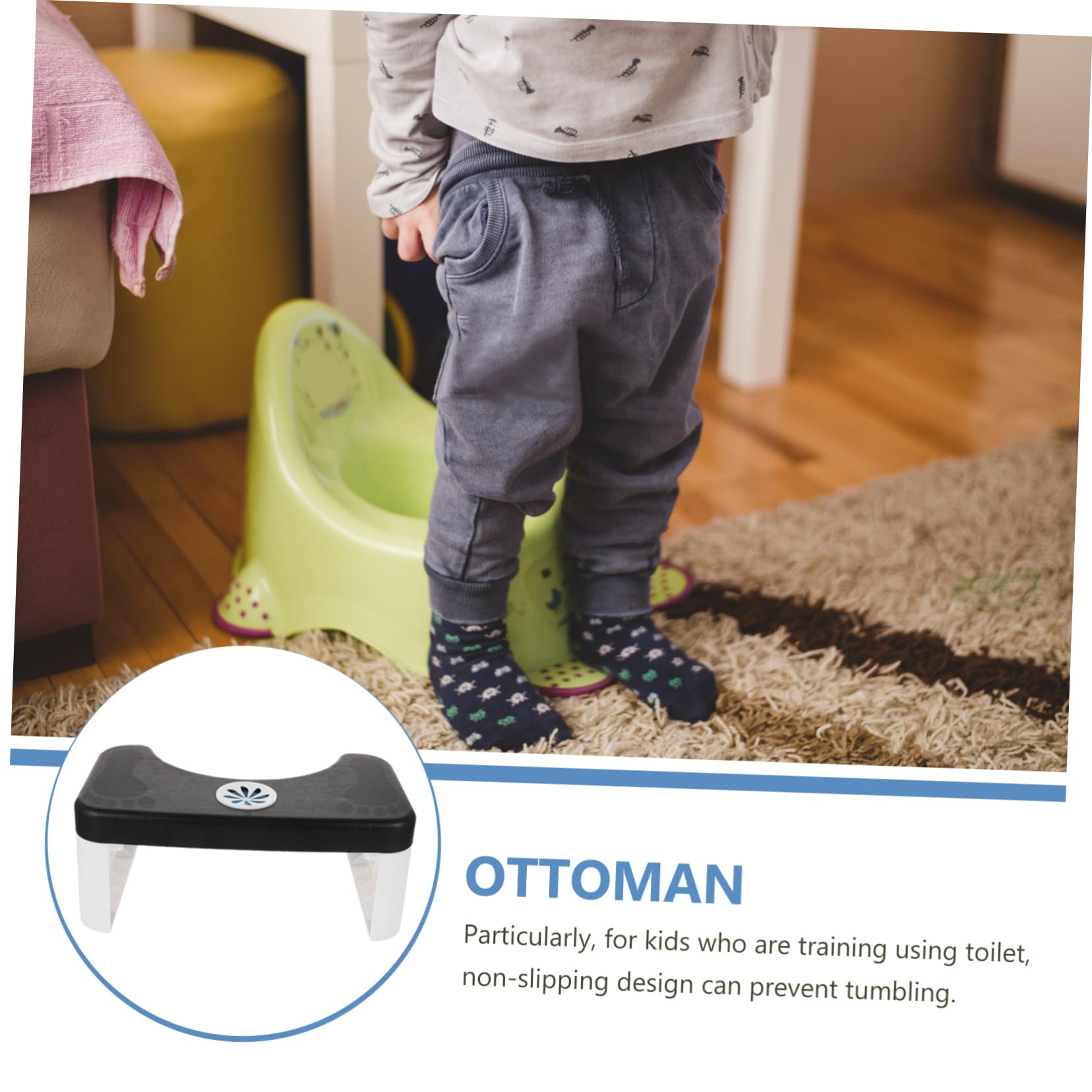 Healvian Klappbarer Toilettenhocker Faltbar Stabil Rutschfest Ausziehbar Toilettensitz Trittschemel für Kinder und Erwachsene Badezimmerhilfsmittel zur Gesunden Sitzhaltung