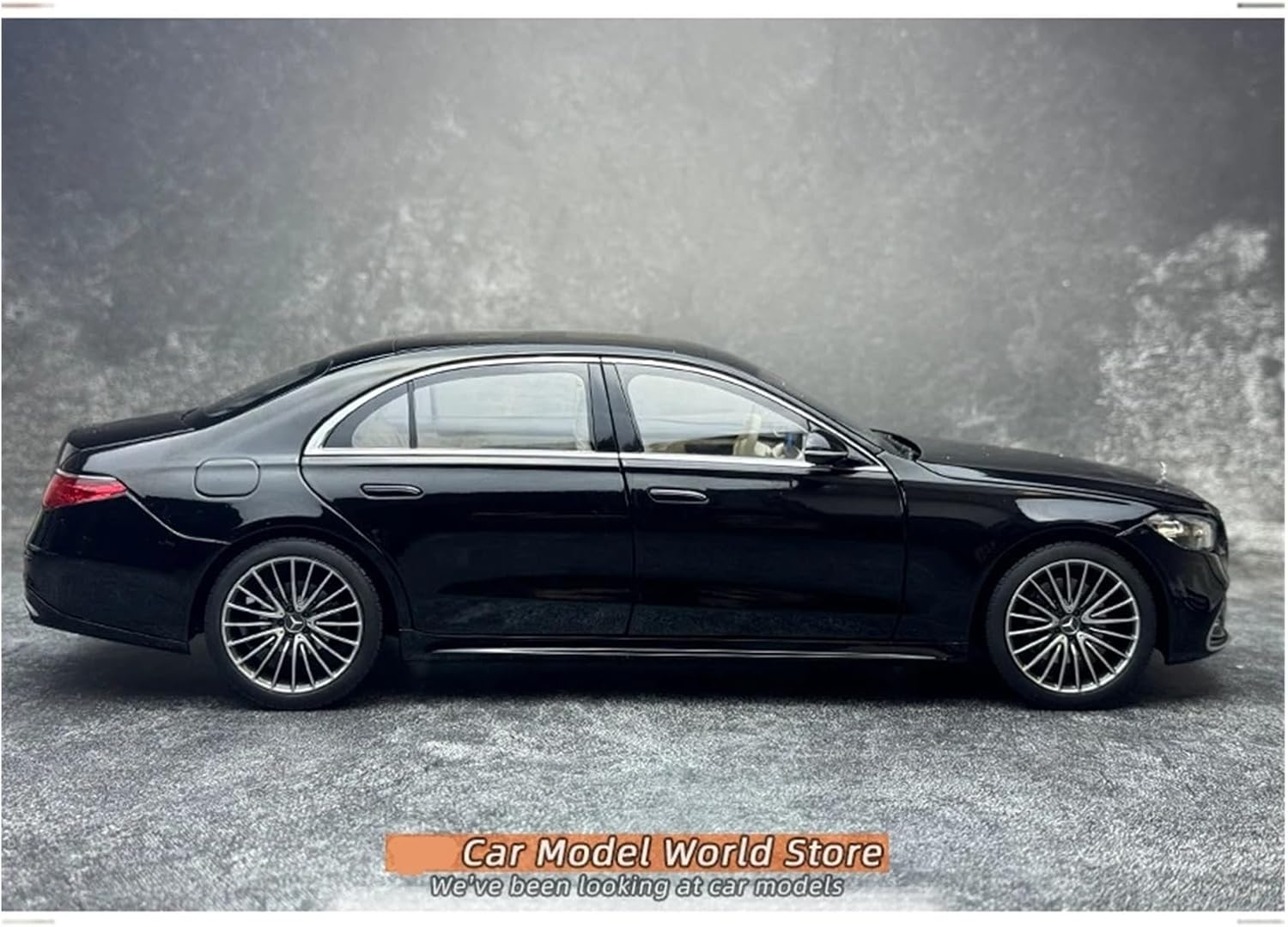 1:18 for S600 S-Class W223 Alloy Car Model Car Metal Gift(Black,No Box)