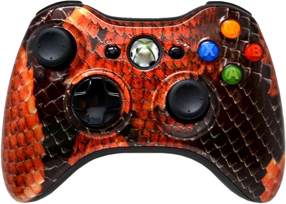 BOA SNAKE SKIN 5000 + Modded Xbox 360 Controller Hydro Dipped Mod with Rapid Fire / Jitter / Quick Scope / Sniper Breath / Drop Shot / Jump Shot / Auto Aim / Quick Aim / Burst / Akimbo / Mimic / Adjustable / Adjustable Burst / Auto Burst / Dual Trigger and more! For COD Ghosts / MW1 / MW2 / MW3 / Black Ops 1 / Black Ops 2 / WAW / Gears of War Series / Halo Series / GTA / BF and more! 5500