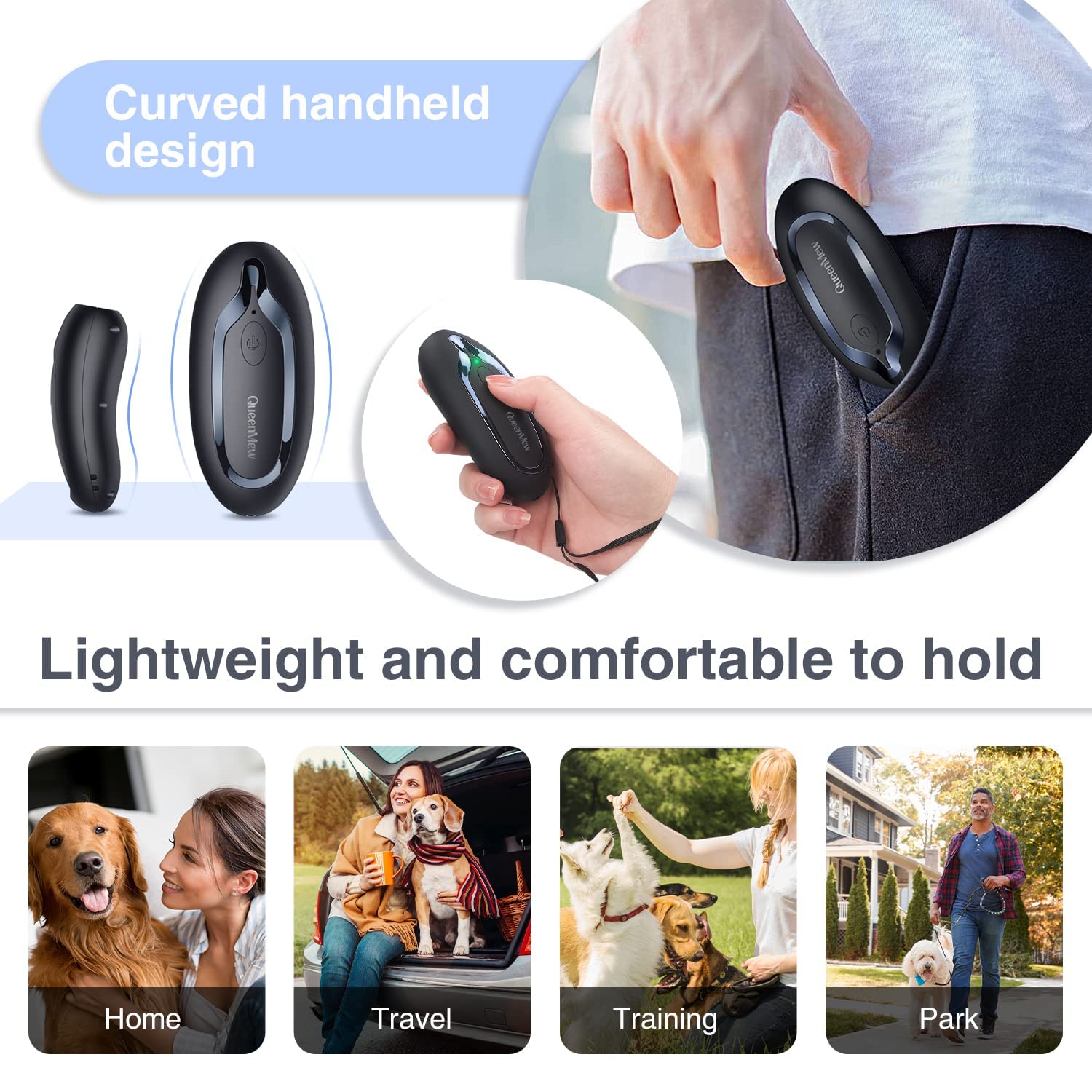Anti Bell Gerät Hunde, Antibell Ultraschall Gerät mit Variabler Frequenz, Effektiv Lange Reichweite Gegen Bellen Hunde den Innen- und Außenbereich