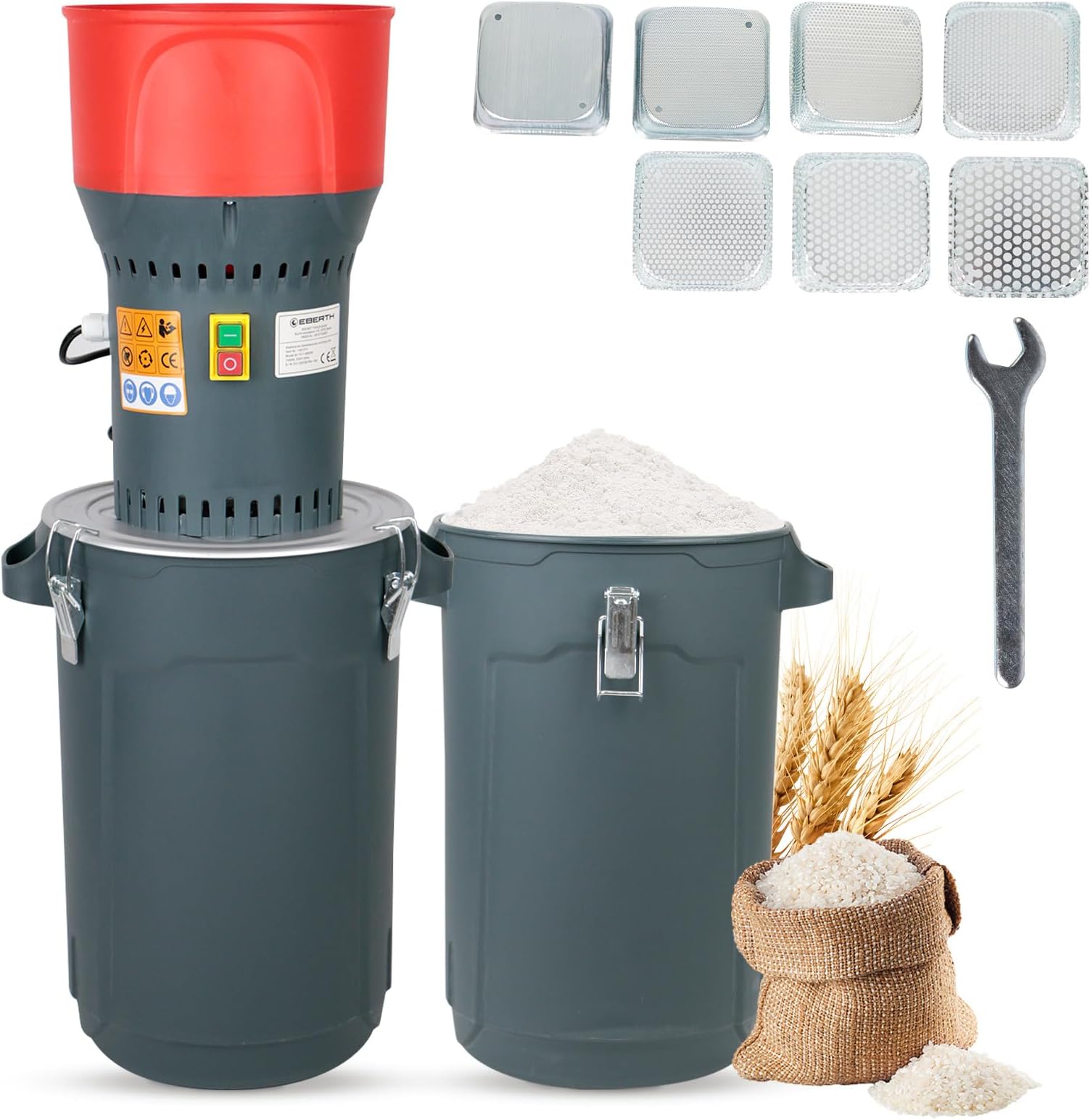 NAIZEA Grain Mills Wet Dry Cereals Grinder, Electric Grain