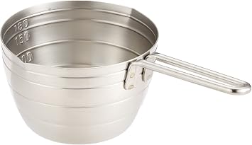 Shimomura Industry AKK-206 Amai Shoku, Made in Japan, Stainless Steel Measuring Cup, 7.8 fl oz 200 cc, Scale Included, Made in Niigata, Tsubamesanjo