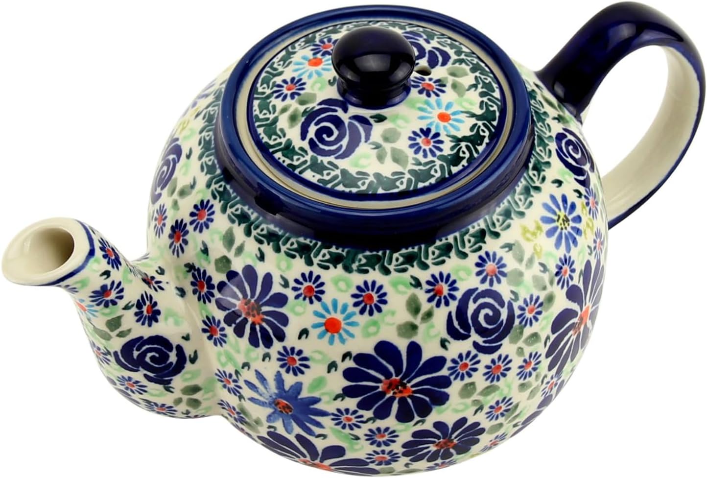 Polish Pottery Market 32 oz Teapot - Handcrafted Polish Stoneware by Zaklady Boleslawiec Poland