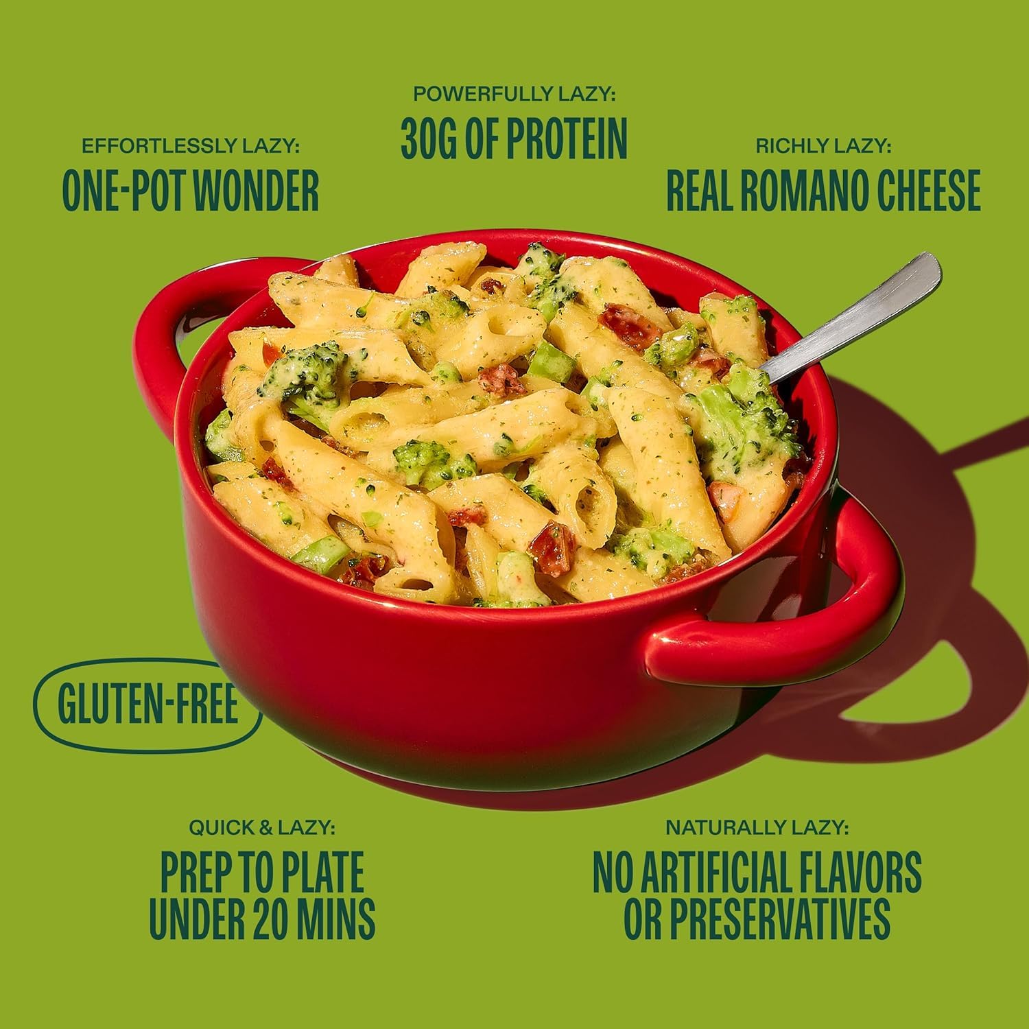 Lazy Food Pasta Meal I 30G Protein, Gluten Free, High Fiber, Functional Carbs I Vegetarian Chickpea Noodles I Ready to Eat in Minutes I Broccoli Garlic 3 Pack, 6 Servings: Broccoli, Garlic & Oil (with Real Cheese) 4 Pack - Gluten-Free Pasta