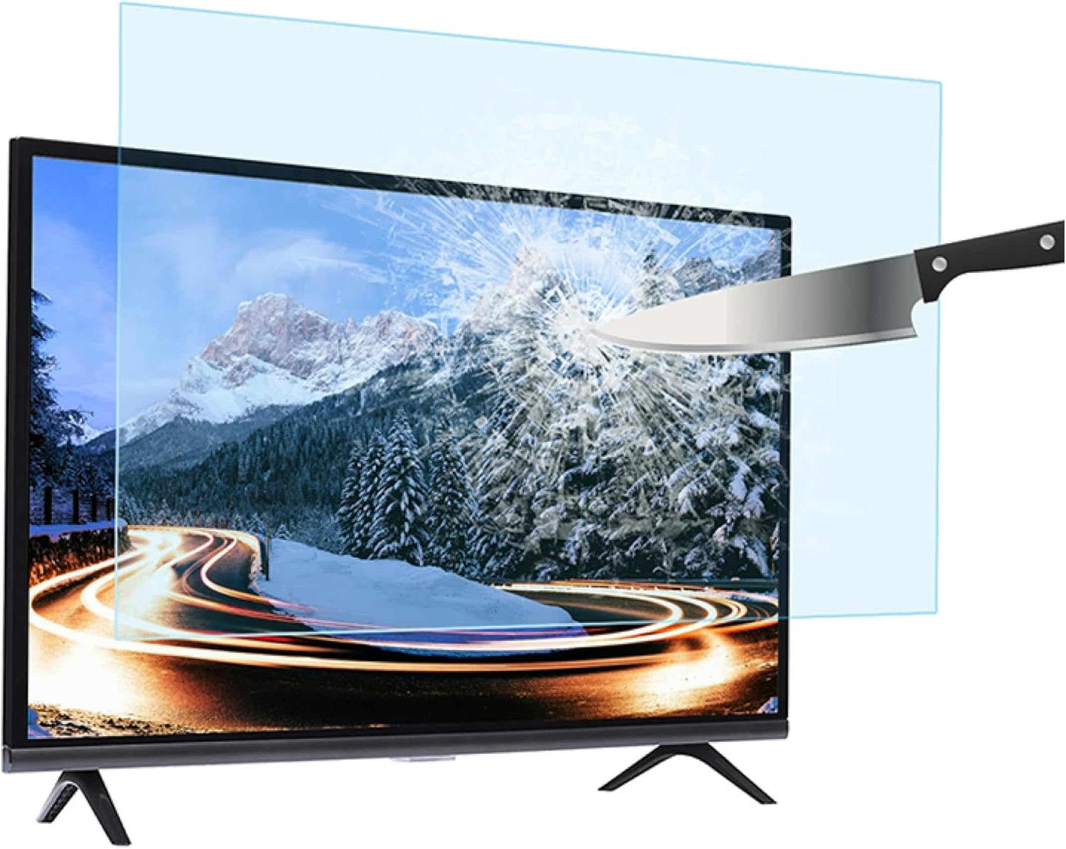Protection D'Écran Pour Téléviseurs De 32 À 75 Pouces : Filtre Anti-Lumière Bleue Et Anti-Reflets, Réduit La Fatigue Oculaire, Film De Protection Ultra-Transparent Pour Écrans Lcd, Led, Oled, Qled 4K