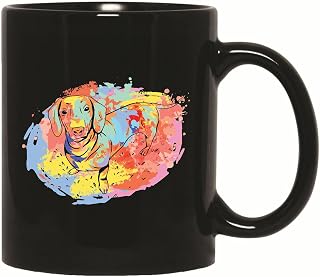 Colorful Watercolor Dachshund Gifts for Pet Lovers 11oz 15oz Black Coffee Mug
