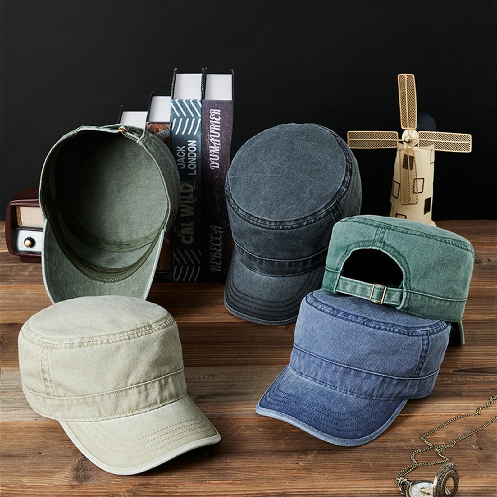 Berretto Militare da Cadetto Cappello Piatto da Uomo e Donna for Esterni con approfondimento Aumentato per Abbigliamento da Esterno