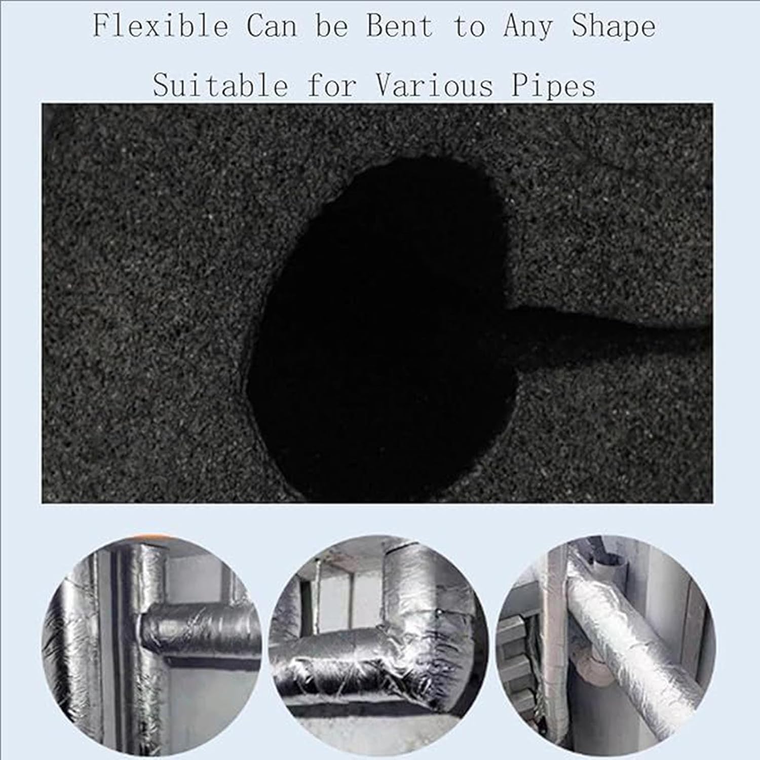Self Seal Pipe Insulation Lagging Aluminium Foil Self-Adhesive Foam Tube Thick 10/20MM Length 0.9/0.95M for Plumbing Water AC Pipe Sprinkler Spigot(ID108MM x T20MM x 0.95M)