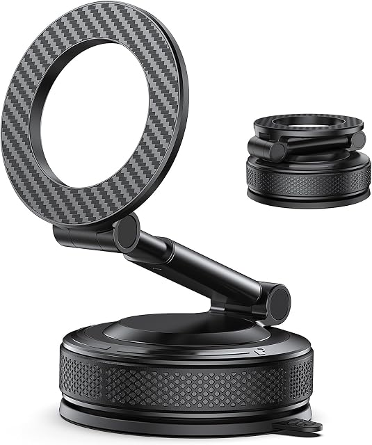 M08 Car Phone Holder for Car, Magnetic Car Mount with Extendable Arm, Foldable Dashboard & Windshield Phone Mount for Larger Phones Compatible with iPhone 17/16/15/14/13/12