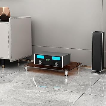 1 2 3 4 Tier Media Stand, Stand Audio Rack, Open Stereo Cabinet Component Cabinet with Shock-Absorbing Feet, Multi-Function Media Storage CabinetB,1 Tier