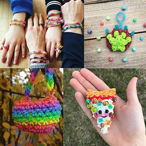 Miniatura 7 de Más de 15000 telares de repuesto de banda de goma en 31 colores, kit de fabricación de pulseras para niños, tejido de bricolaje, regalo de
