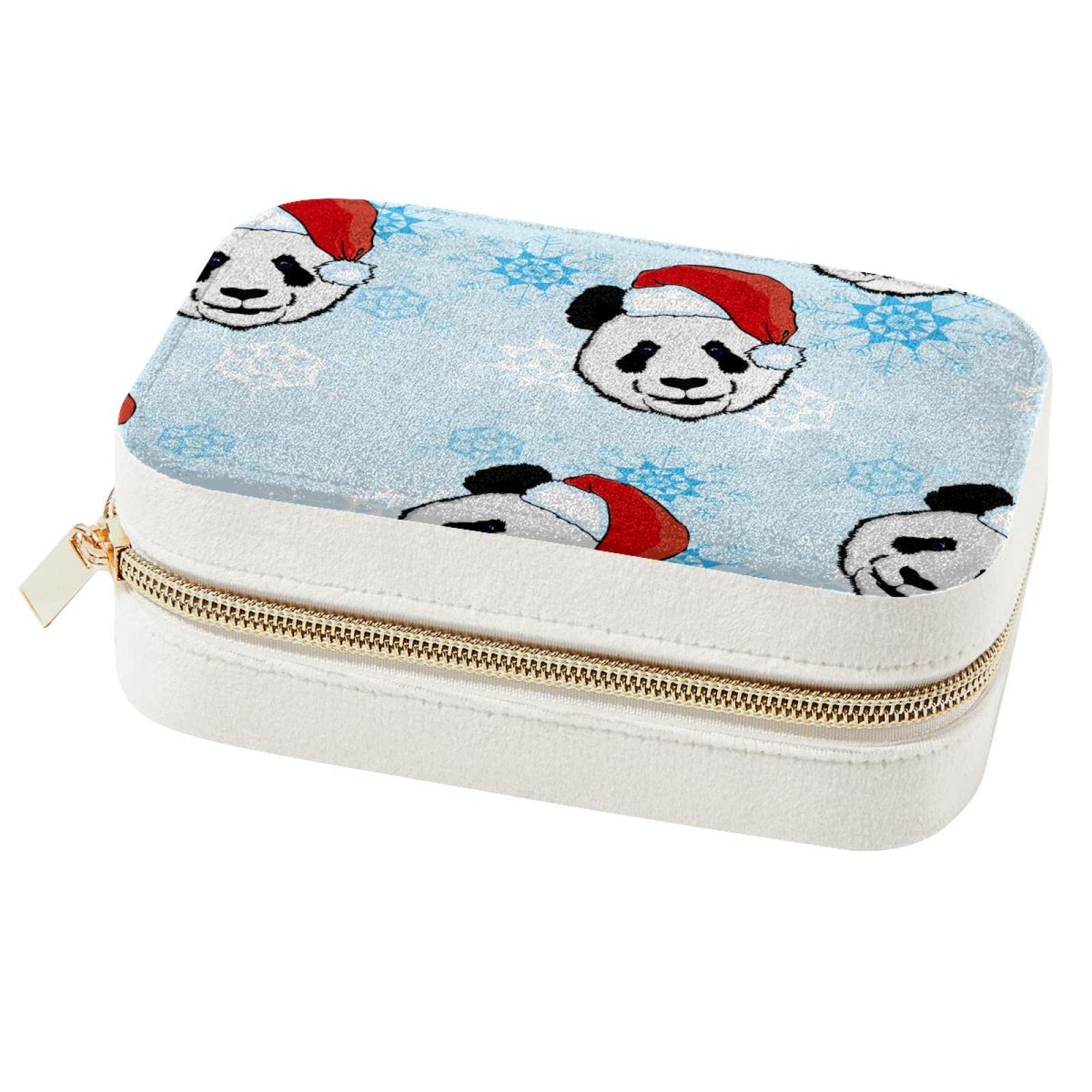 Boîte à bijoux de voyage panda pour boucles d'oreilles bagues et colliers femmes
