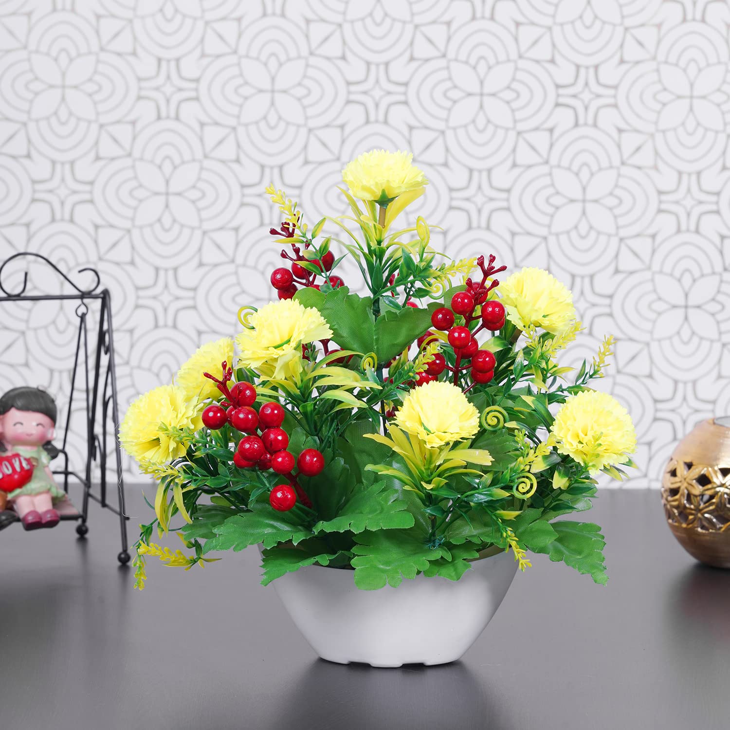 Artificial Flower for Decoration for Office Artificial Flower for Outdoors That Look Real Artificial Flower for Home Decor (Yellow)