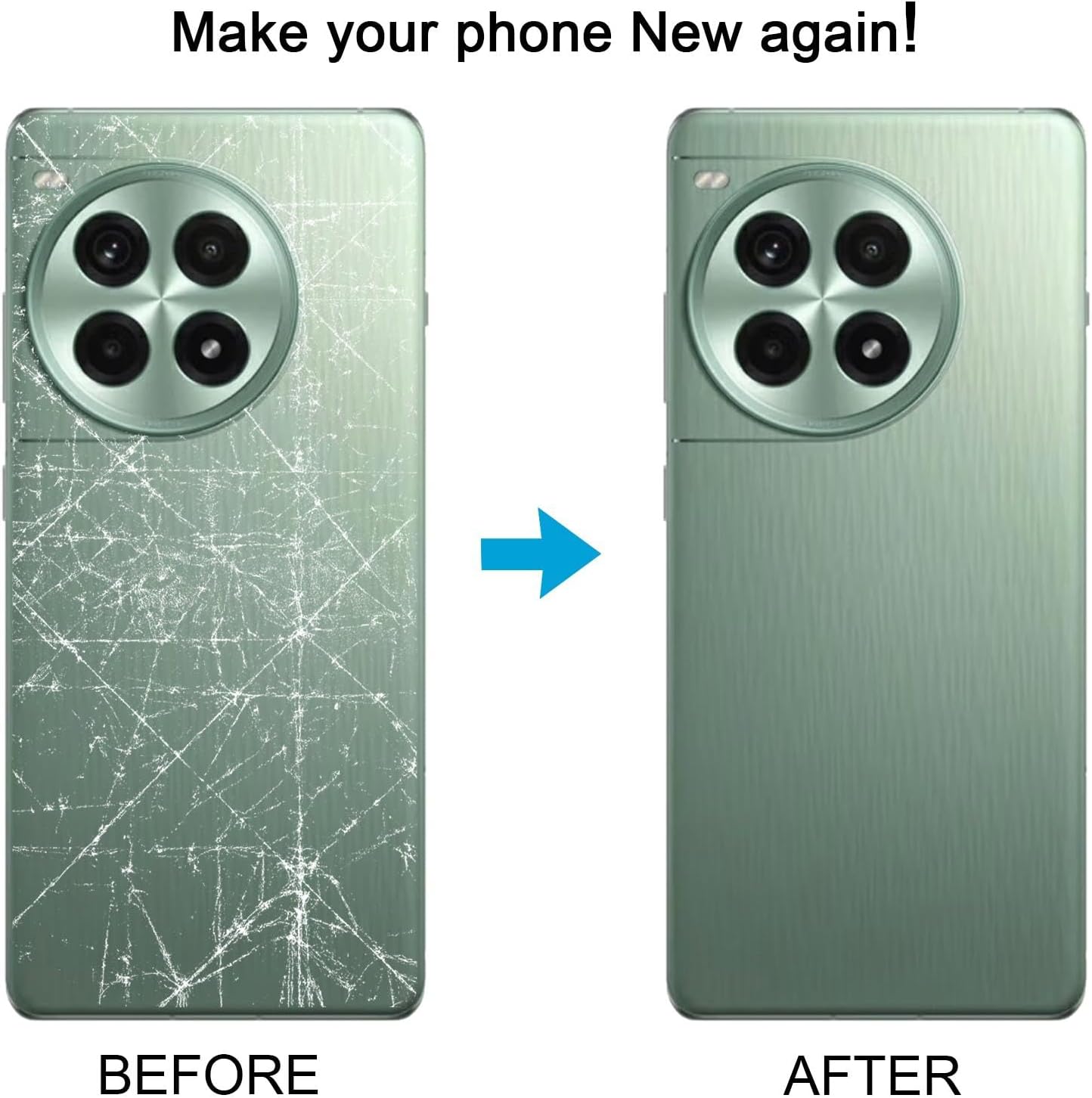 Back Cover for OnePlus Ace 3 Pro PJX110 Leather Battery Back Cover with Camera Lens Frame(Green)