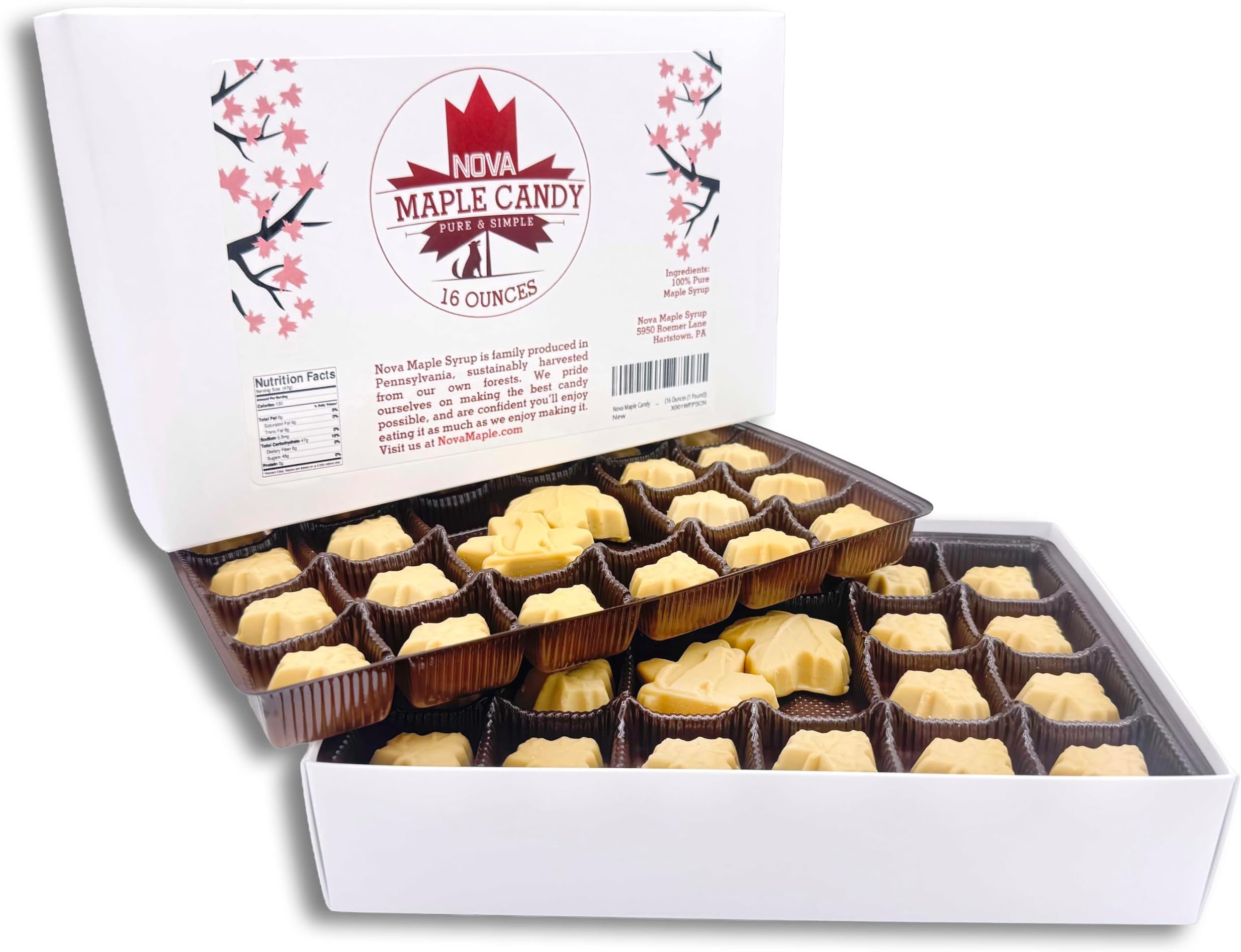 New Maple Syrup New Maple Candy - Sugar Leaf Candy With Pure Maple Syrup (16 Ounces (1 Libra))