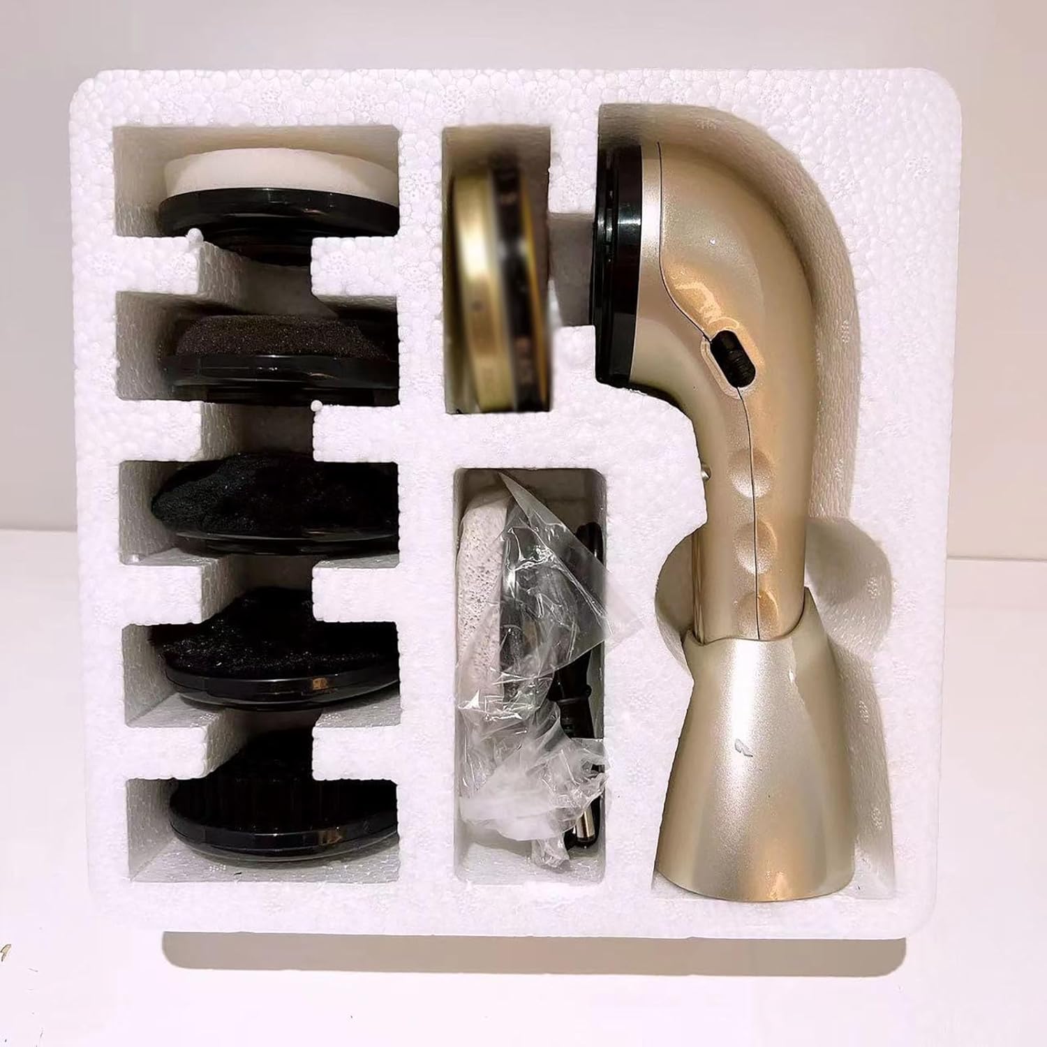 Electric Shoe Polisher - Portable Leather Care Machine with USB Charging, Two-Speed Motor, and Six Brush Heads for Shoes and Leather Accessories