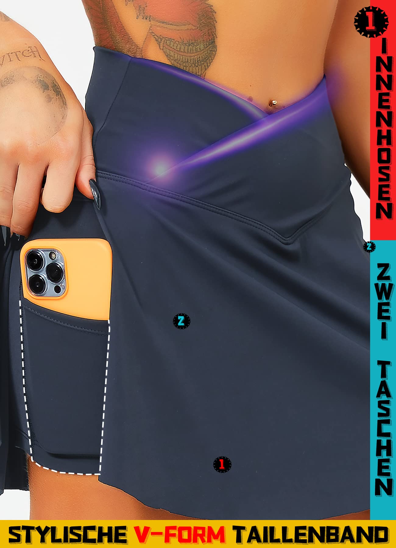TZLDN Skort do tenisa, damska spódniczka sportowa z szortami, spódniczka do biegania, mini spódniczka tenisowa ze spodenkami, spódniczka letnia, do treningu na świeżym powietrzu, do biegania