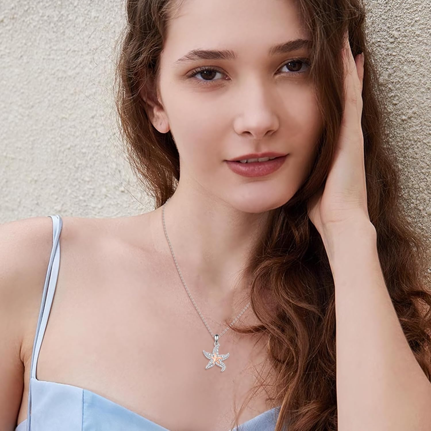 TIGER RIDER Ocean Necklace Sterling Silver Starfish Pendant Necklace Cubic Zirconia Starfish Jewelry Birthday Gifts for Women Ocean Lovers - Image 6