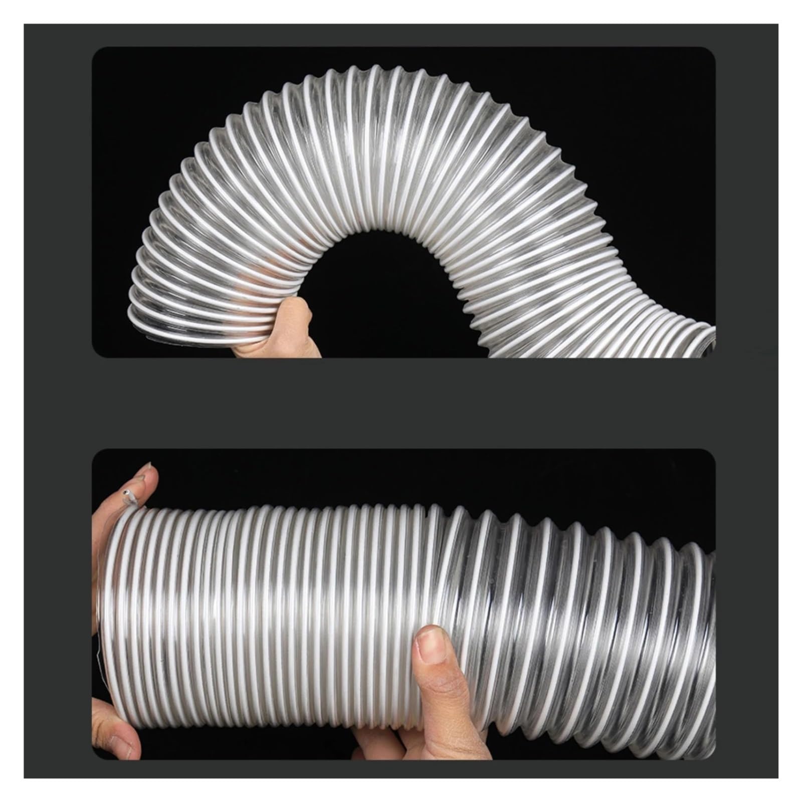 Tubo In PVC Trasparente For Aspirazione Polvere, Tubo Flessibile Di Scarico Fumi Sottovuoto, Tubo Dell'aria Blu E Grigio, Diametro Interno 25-100 Mm * 1000 Mm, 1 Metro(1pcs,3 Meter,Inner 30mm)