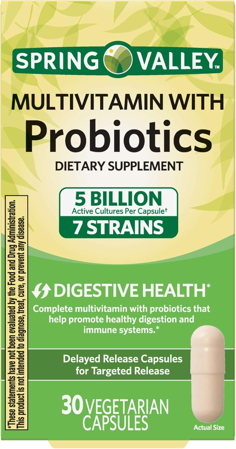 Spring Valley Multivitamin with Probiotics Dietary Supplement 5 Billion