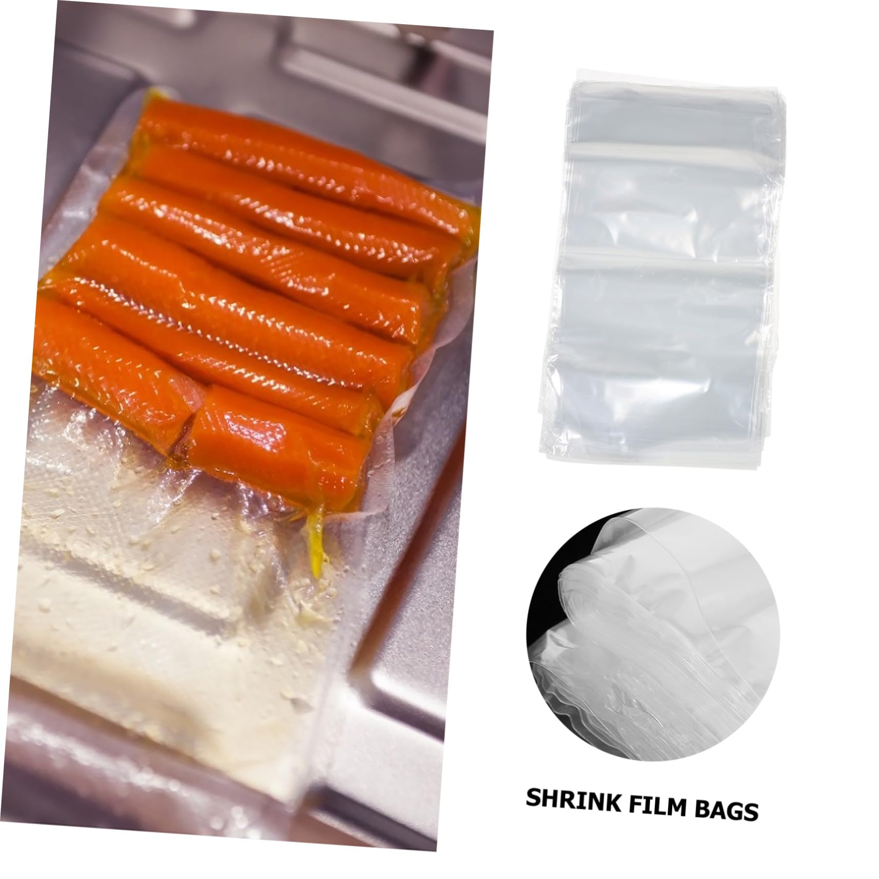 Cabilock 200 pièces Sachets Shrink Wrap Transparent Pochette Emballage Film Rétractable pour Cadeaux Bijoux Cosmétiques