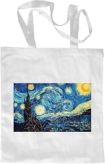 My Custom Style Borsa Shopper Cotone Bianca#Arte-Notte Stellata, Van Gogh# M70