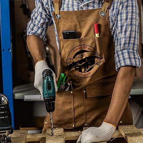 Miniatura 4 de Delantal de lona personalizado, regalo personalizado, delantal de camarero, delantal bordado para papá, barbacoa, delantal de chef para hombre