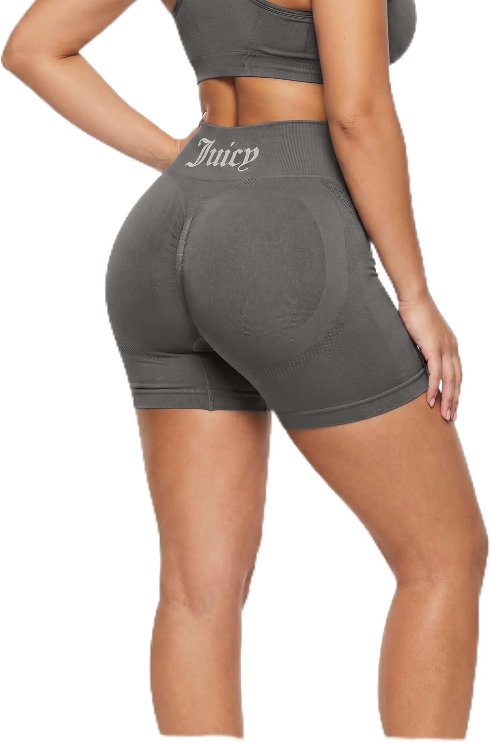 Juicy Couture Women's Seamless Biker Shorts 3 Inch Athletic Workout Running Gym Yoga Cycling Compression High Waisted Shorts