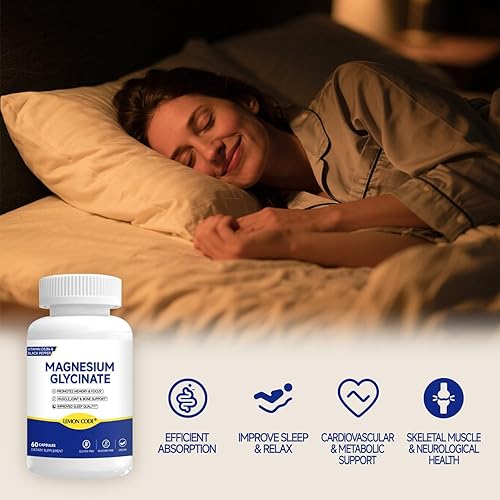 Miniatura 2 de Glicinato de magnesio, complejo de magnesio de alta absorción con vitamina D3 y B6, apoya la relajación, la función muscular y la salud cardíaca,