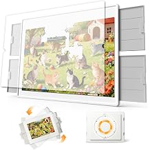 PITAPITA Rotating Jigsaw Puzzle Board for 1500 Pieces with 4 Drawers | 35"x27" Portable Spinning Puzzle Table for Adults | Embedded Lazy Susan Jigsaw Puzzle Table